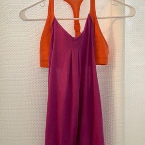 Lululemon pink orange tank size 4 hardly worn!